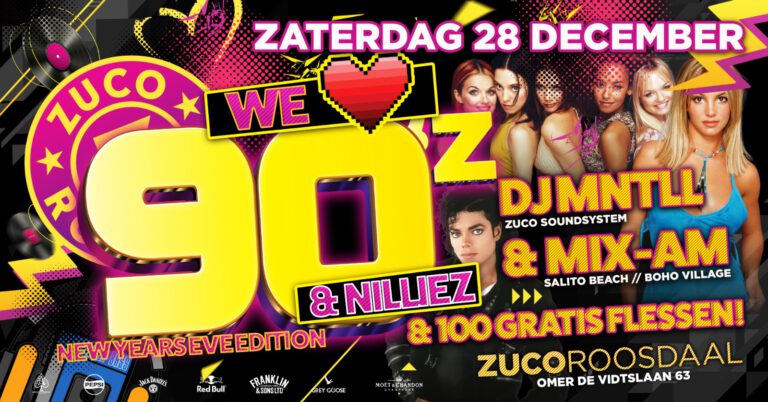 𝗪𝗘 ❤️ 𝗧𝗛𝗘 𝟵𝟬𝘀 & 𝟬𝟬𝘀 ❌ 100 GRATIS FLESSEN 🍾 GRATIS TOEGANG ❌